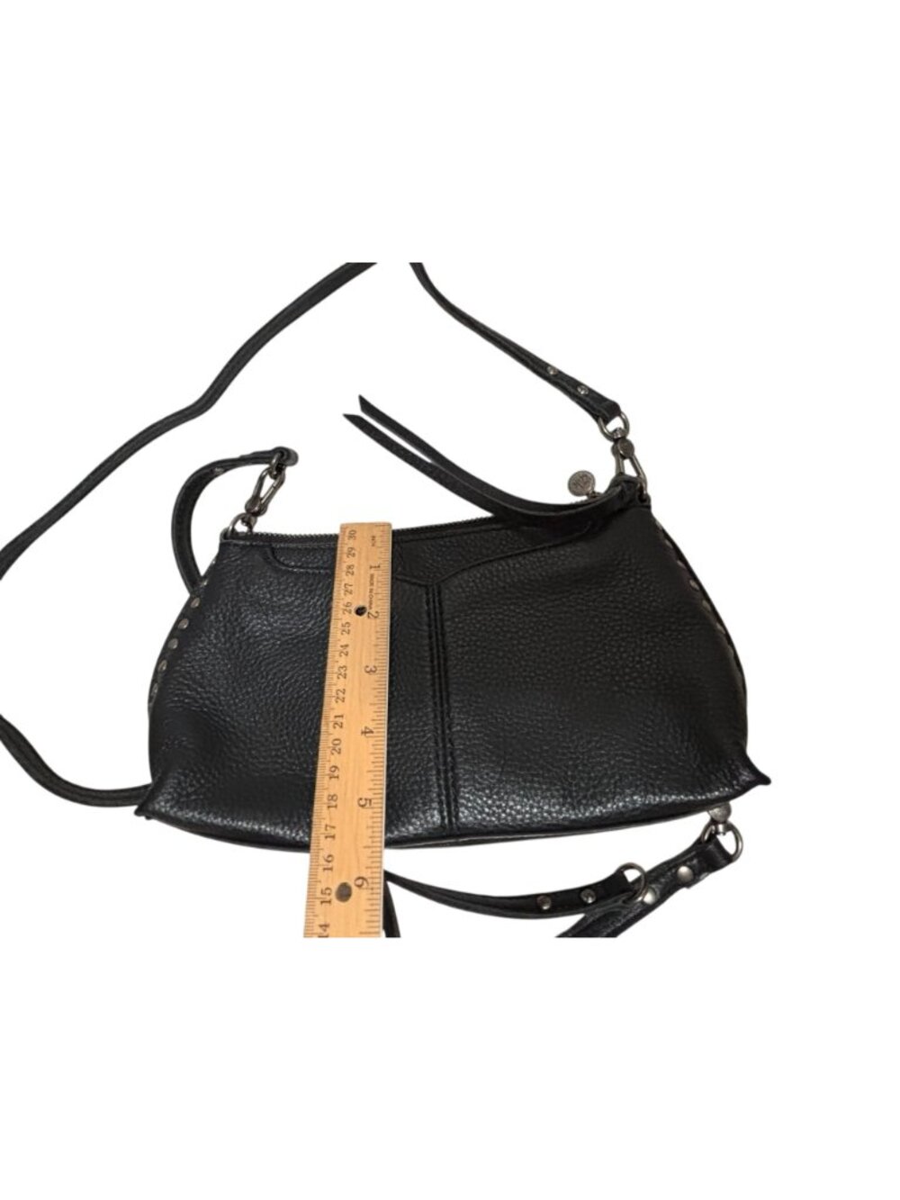 The Sak Black Leather Crossbody Bag Purse Studded Adjustable Removable Strap - Picture 9 of 10